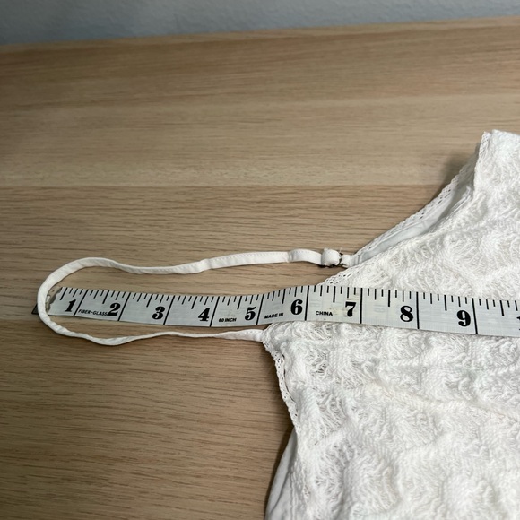 Anthropologie White Crochet Ruffled Midi Dress Women’s Large - Picture 12 of 13